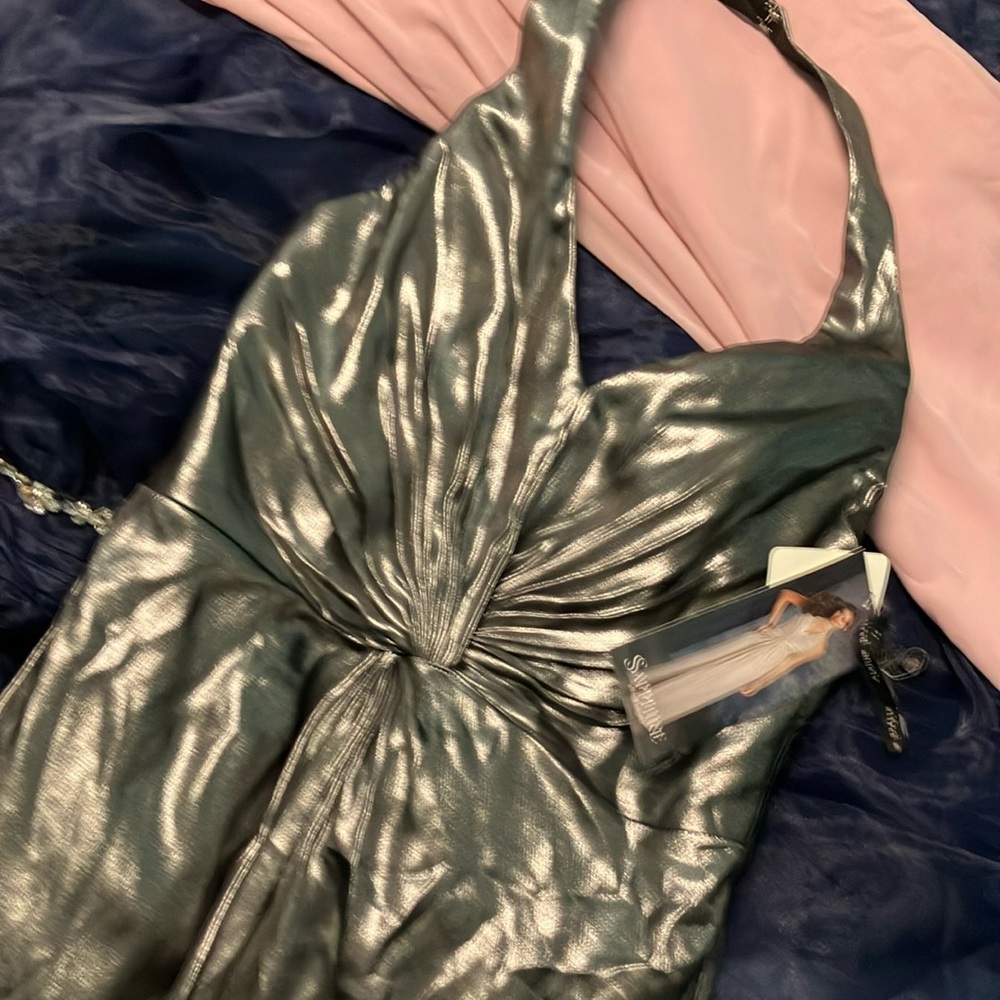 Ladies, beautiful halter top full length party dress size 14 by Alfred Angelo